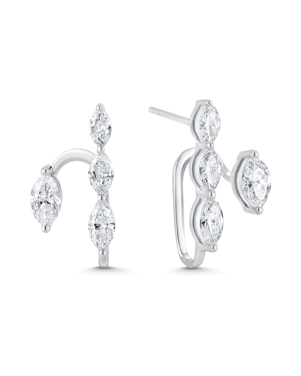 1.17 TCW Round Moissanite Diamond Ear Jacket Earrings - Camila Brown