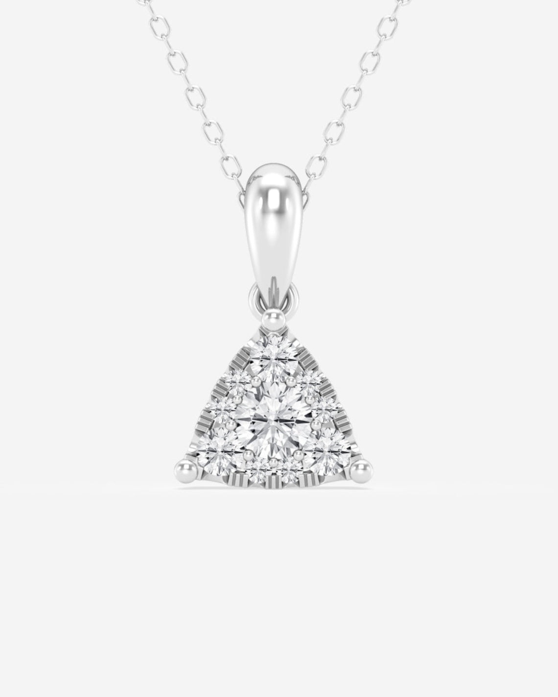 0.50 TCW Round Moissanite Diamond Triangle Cluster Necklace - Camila Brown