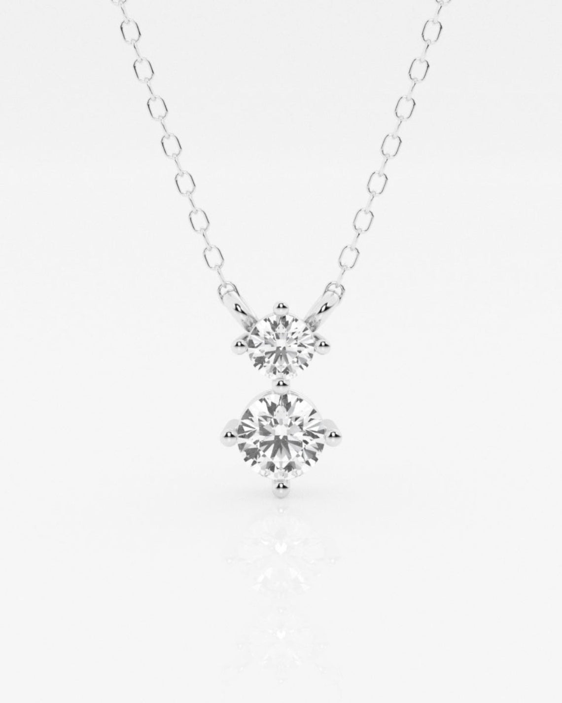1.0 TCW Round Moissanite Diamond Two Stone Necklace - Camila Brown