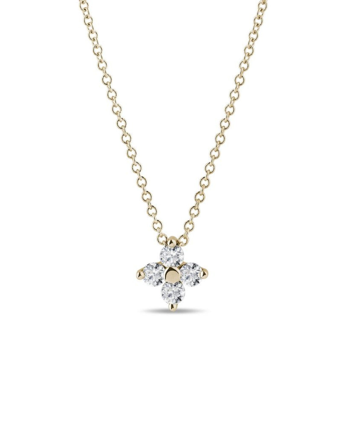 0.26 TCW Round Moissanite Diamond Leaf clover Pendent Necklace - Camila Brown