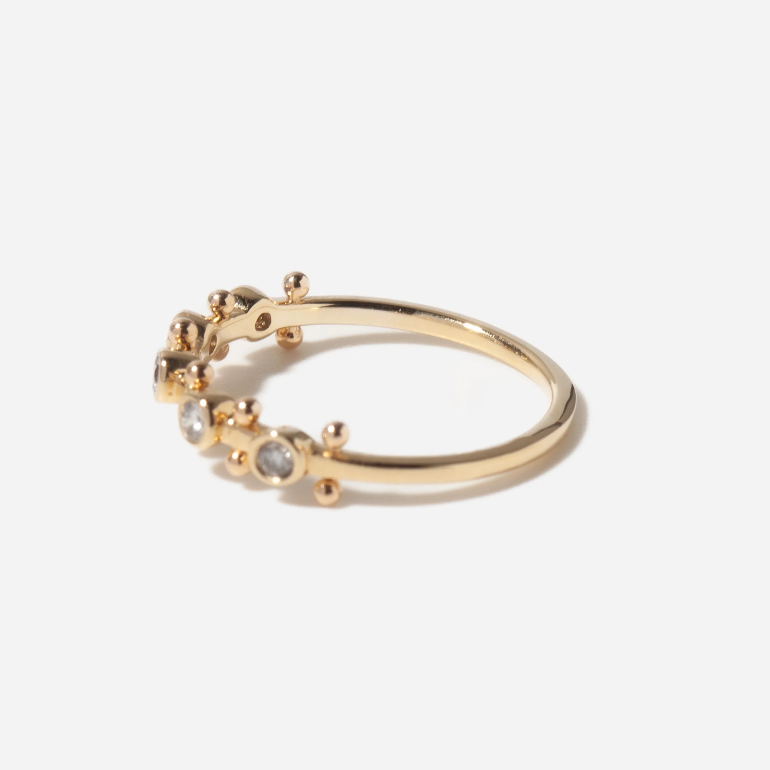 0.18 TCW Round CVD Diamond Five Stone Wedding Band