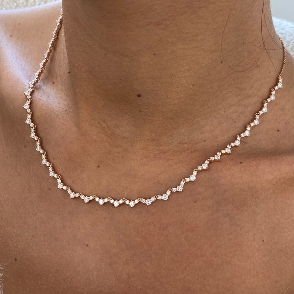 Round Lab Grown Diamond Tennis Necklace
