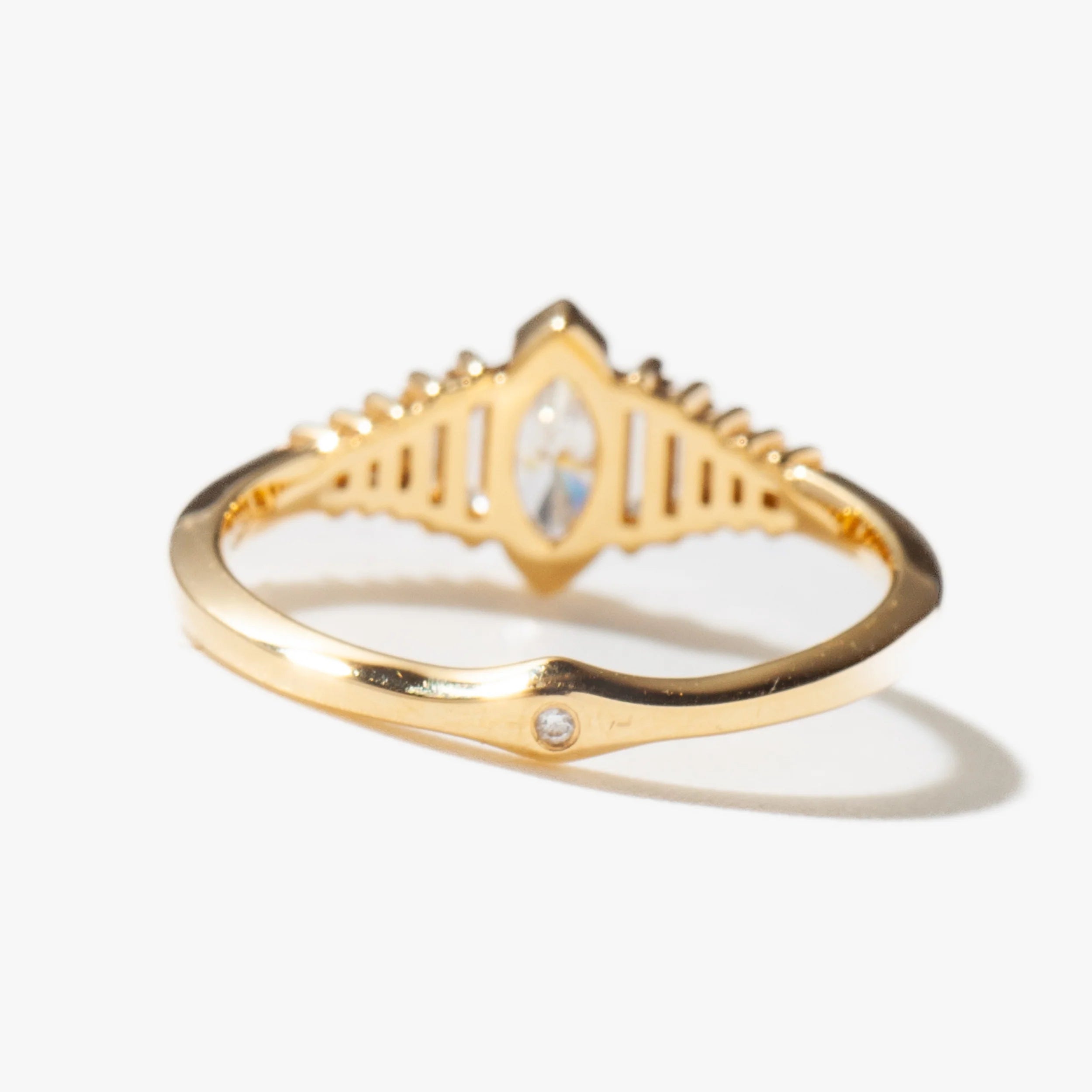 0.50 -2.50 CT Marquise CVD Diamond Pave Engagement Ring