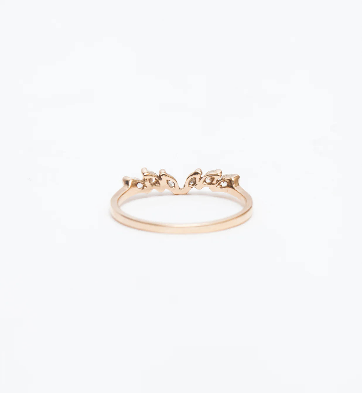 0.21 TCW Marquise CVD Diamond Curved Wedding Band