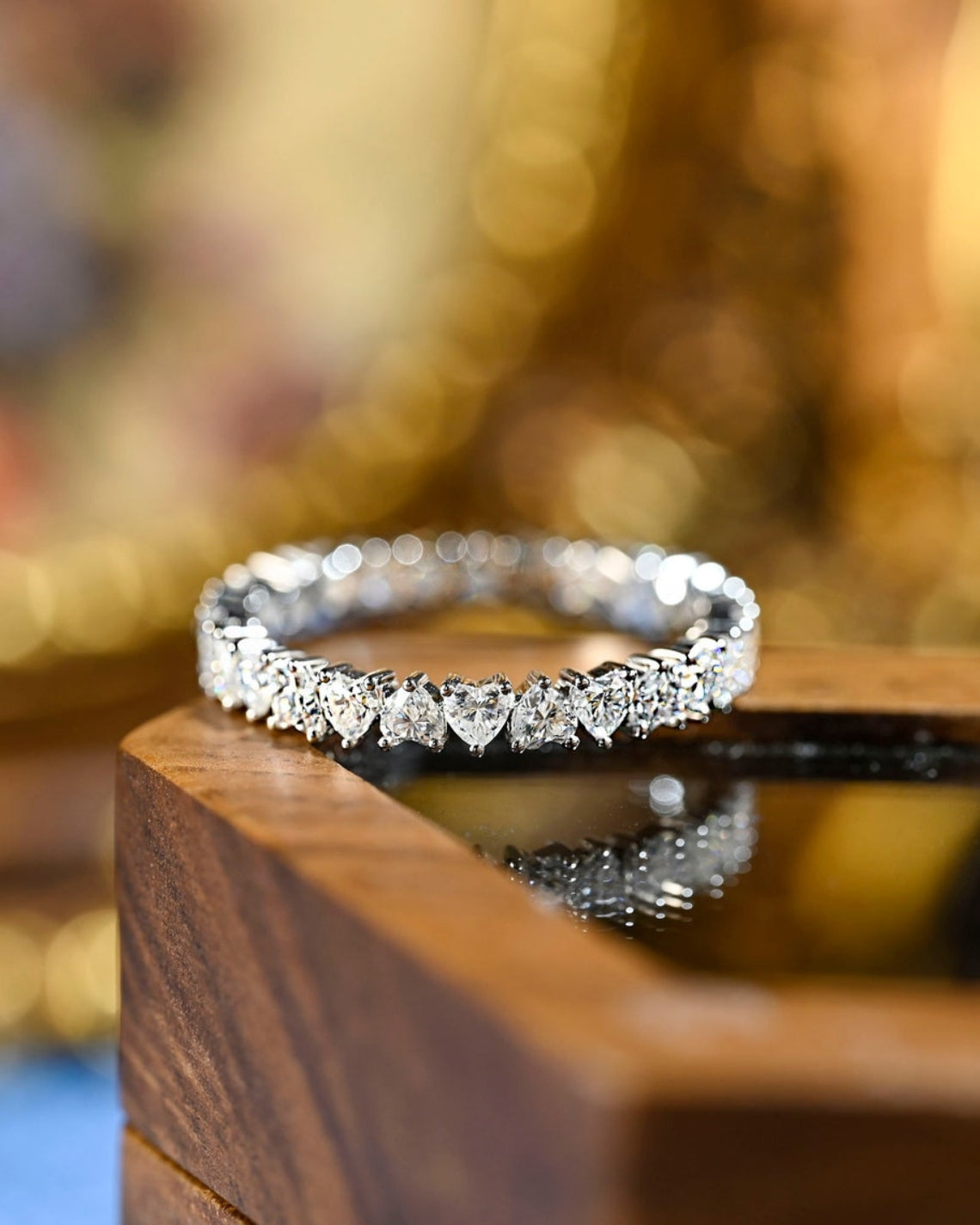 0.75 TCW Heart CVD Diamond Full Eternity Wedding Band - Camila Brown