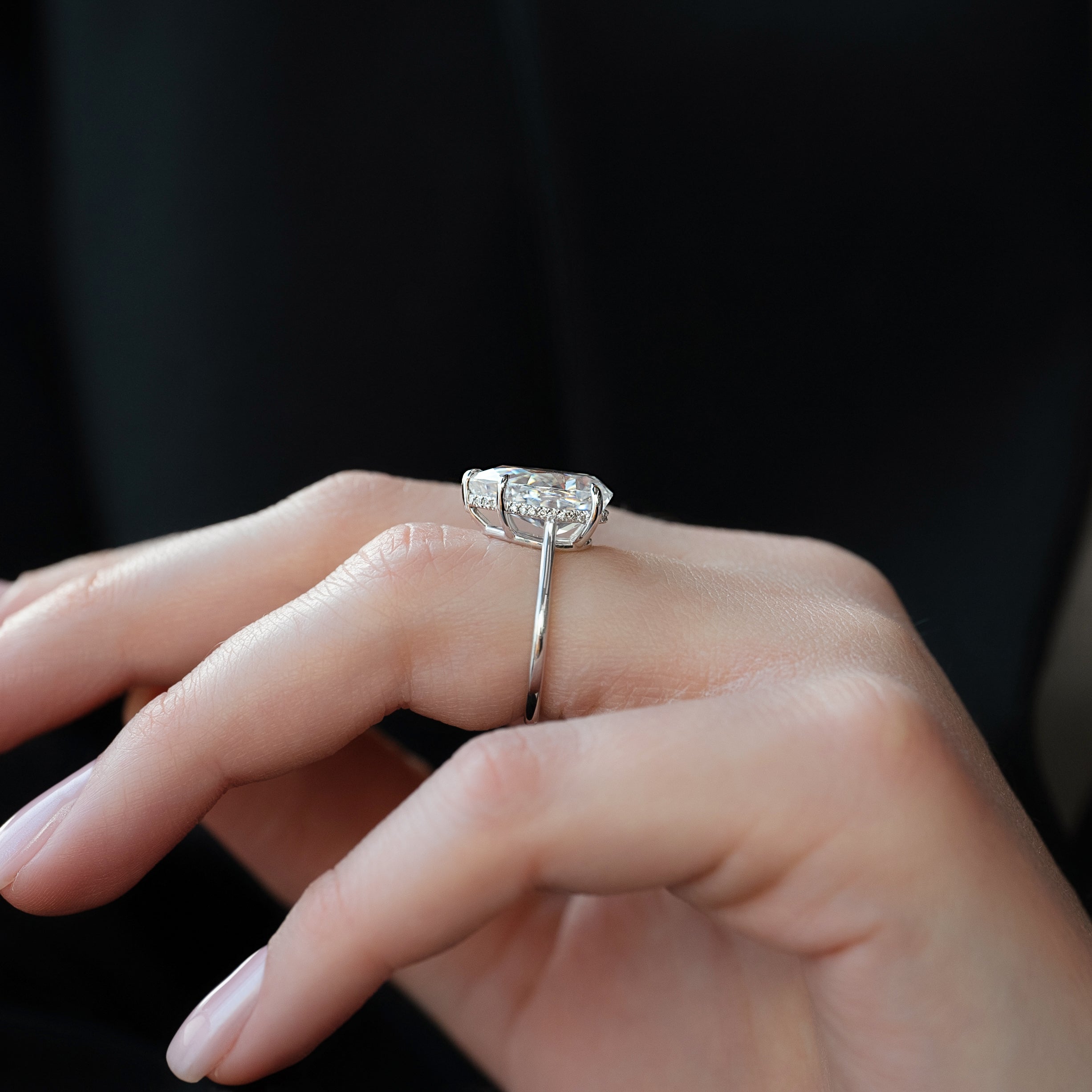1.0 - 3.0 CT Pear Cut CVD Diamond Solitaire Engagement Ring