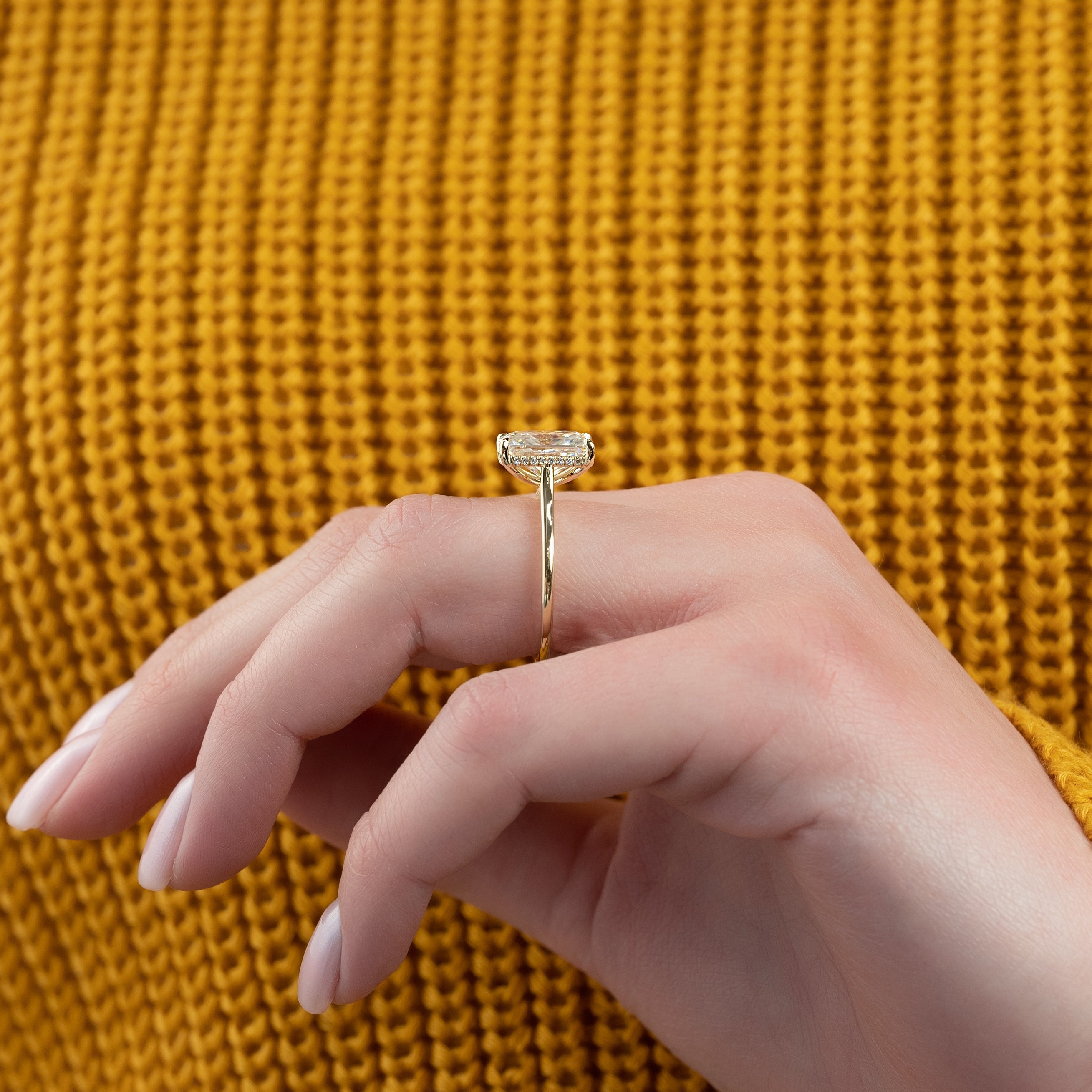 2.0 - 4.0  CT Radiant Cut Lab Grown Diamond Hidden Halo Engagement Ring