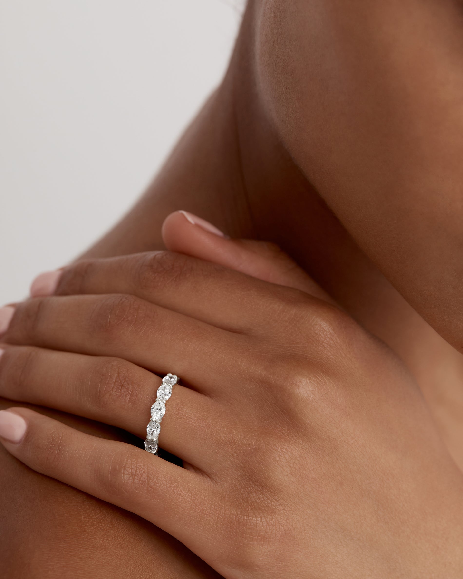 2.40 TCW Oval EF-VVS Diamond Eternity Wedding Band