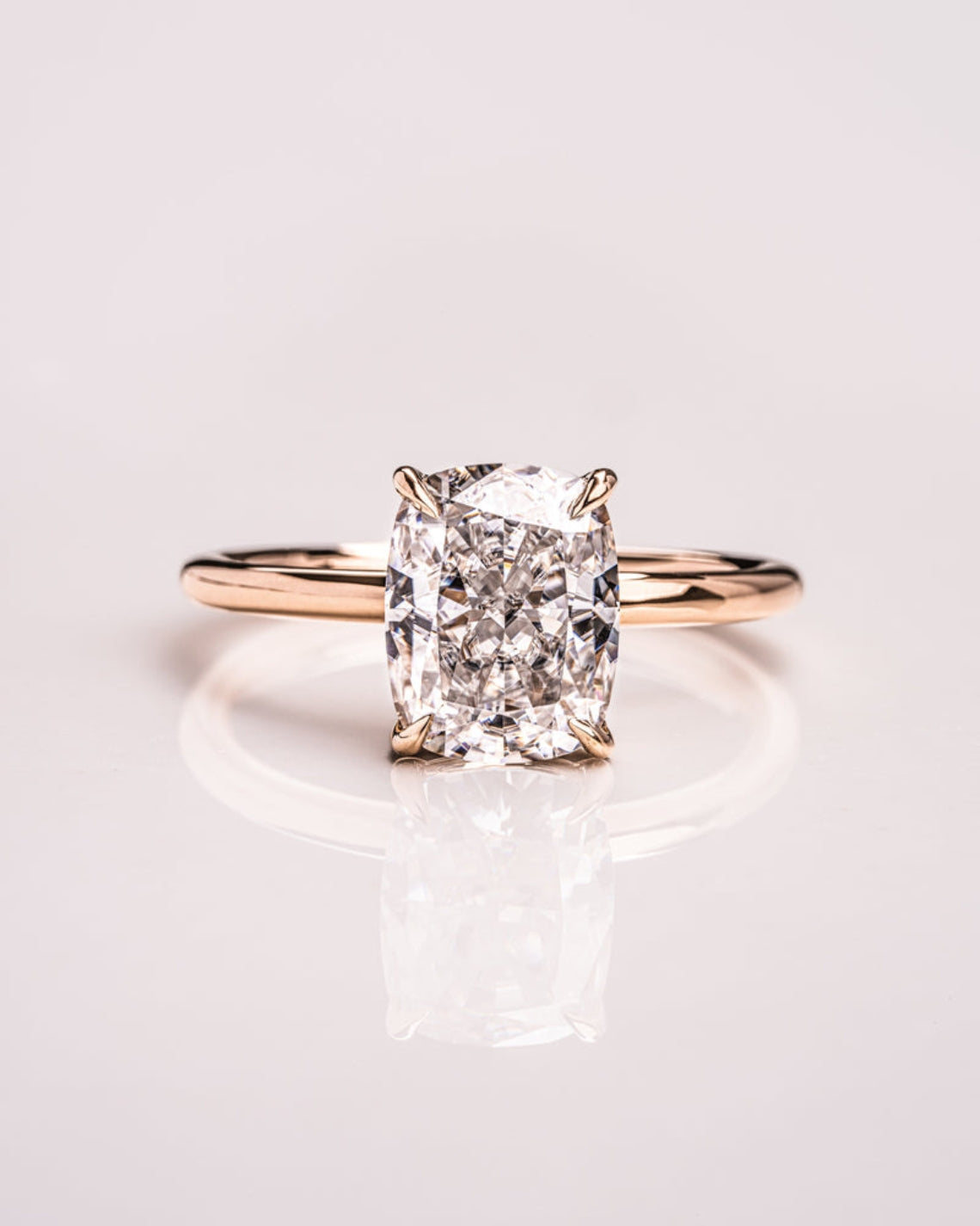 1.15 - 3.15 CT Cushion E/VS1 CVD Diamond Solitaire Engagement Ring - Camila Brown
