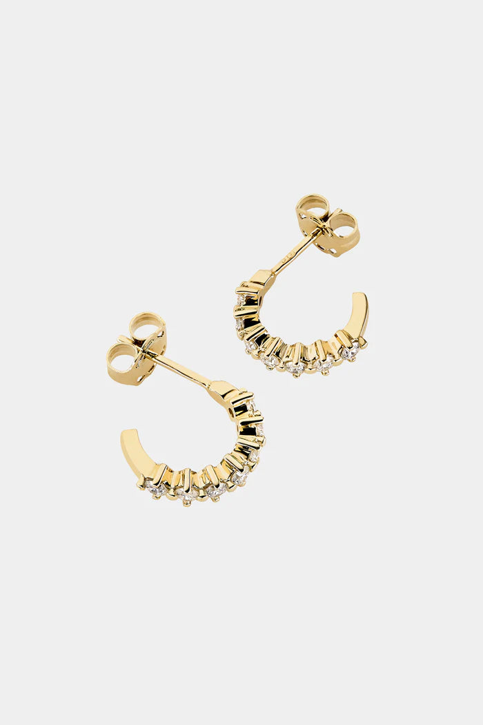 0.10 TCW Mini Round Cut Moissanite Diamond Hoops Earrings