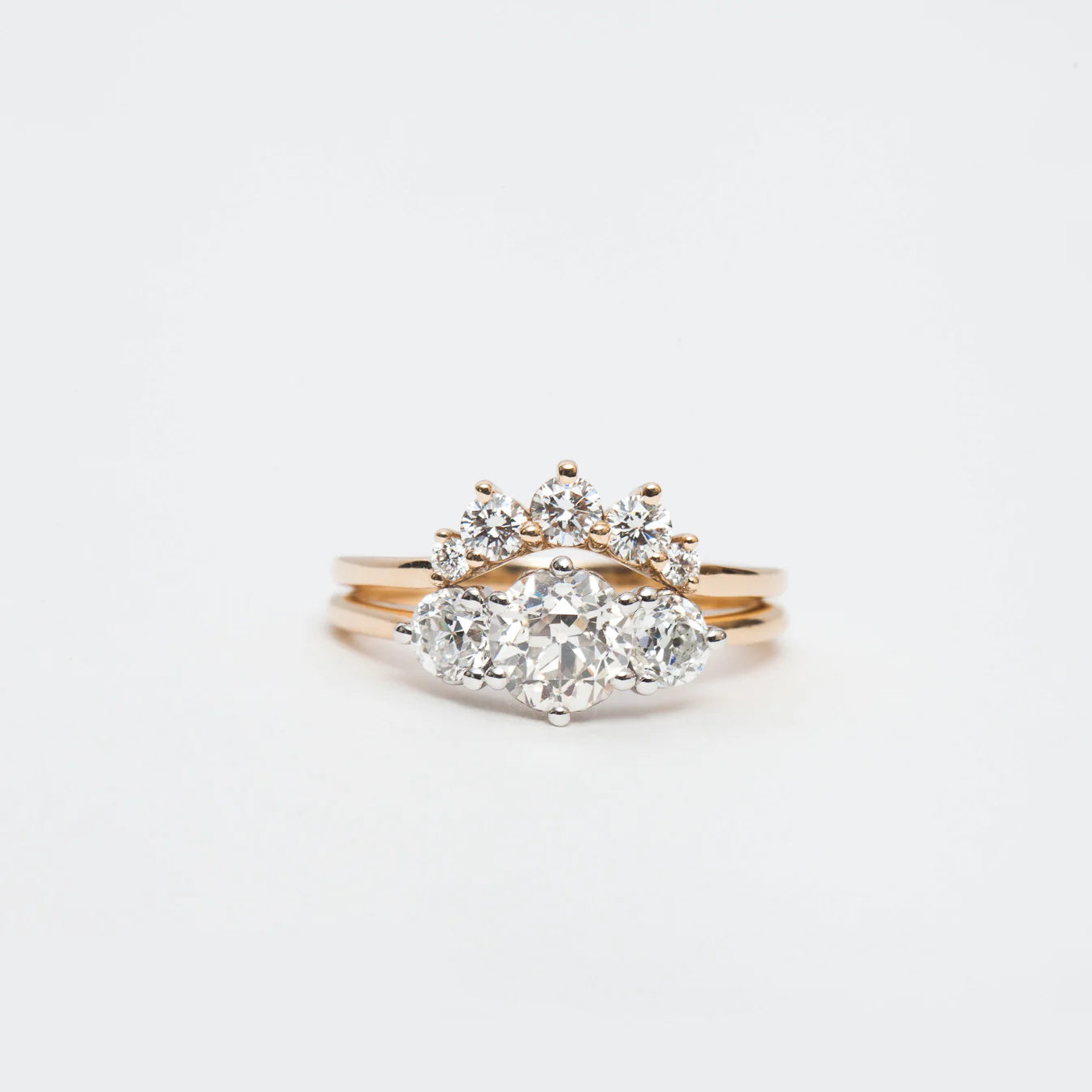 0.33 TCW Round CVD Diamond Curved Wedding Band