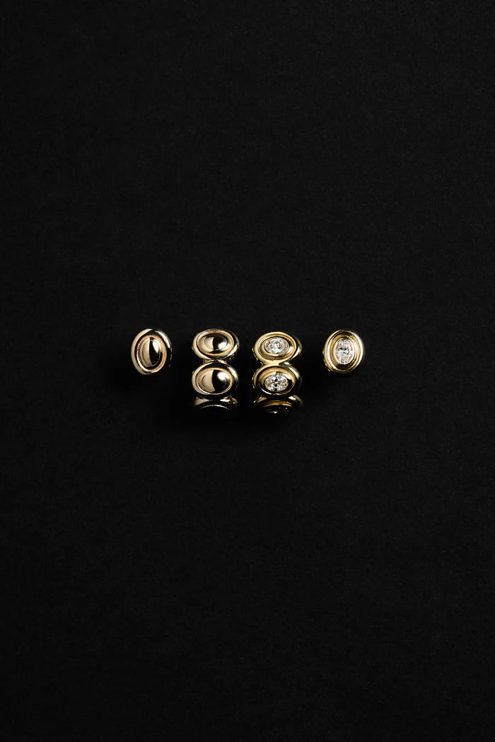 Oval Bezel Studs Earrings