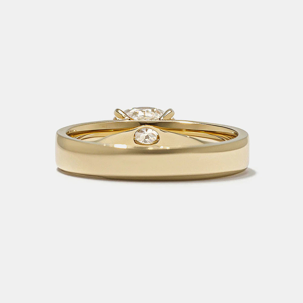 0.75 -2.50 CT East west Oval CVD Diamond Solitaire Engagement Ring