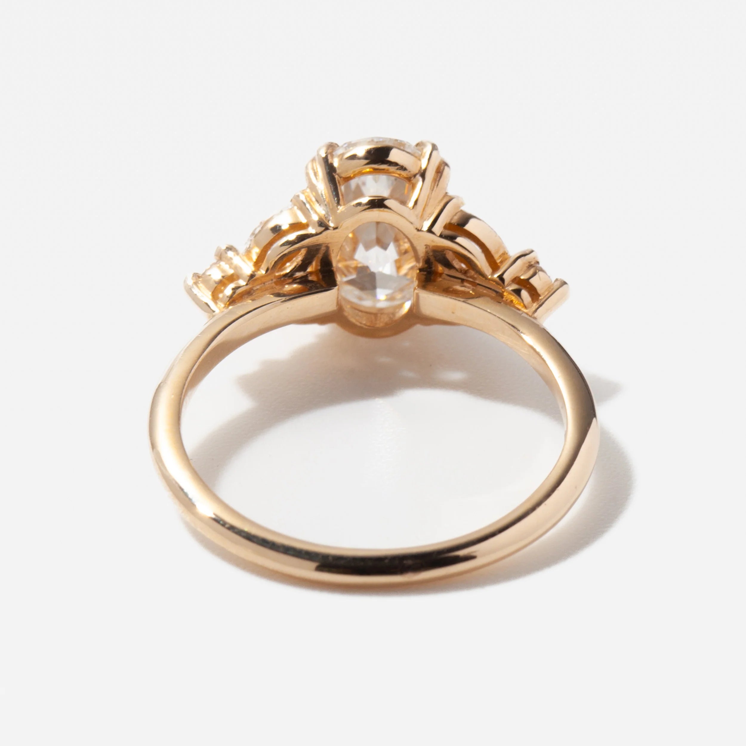 1.14-3.14 CT Oval CVD Diamond Cluster Engagement Ring