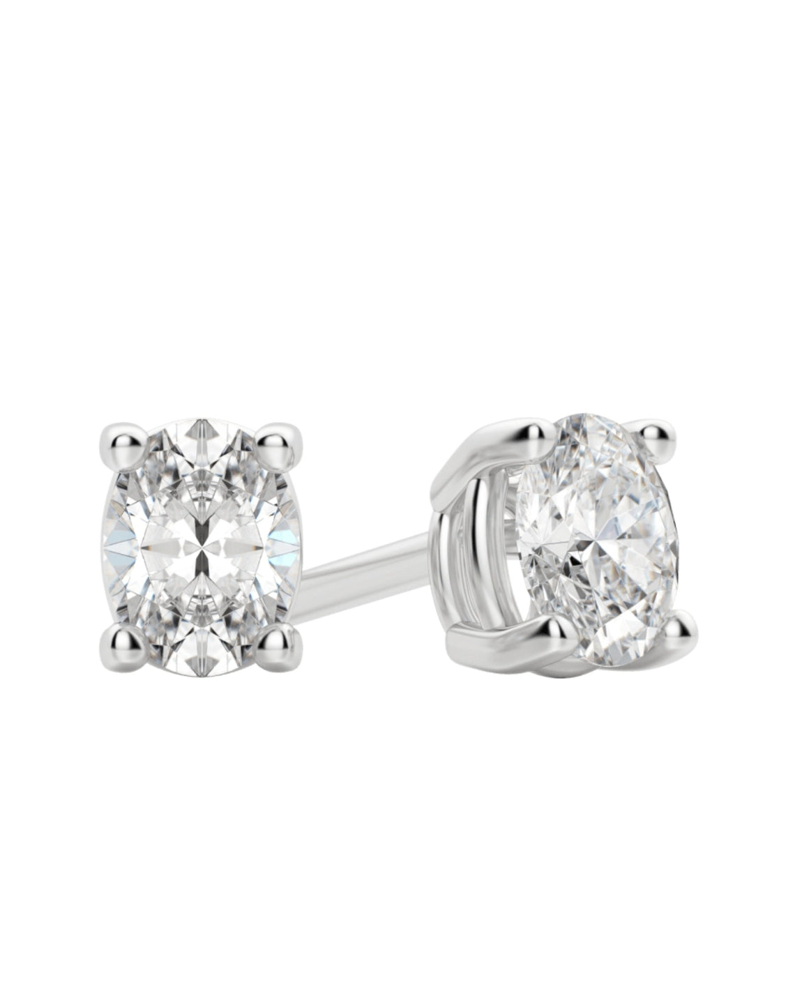 0.50 TCW-1.0 TCW Oval Cut Moissanite Solitaire Stud Earrings - Camila Brown