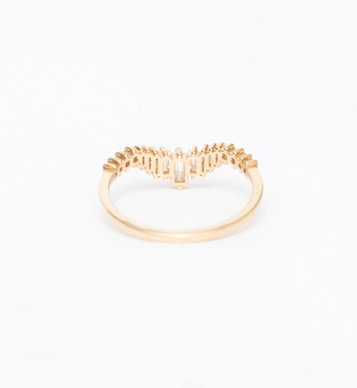 0.36 TCW Baguette CVD Diamond Curved Wedding Band