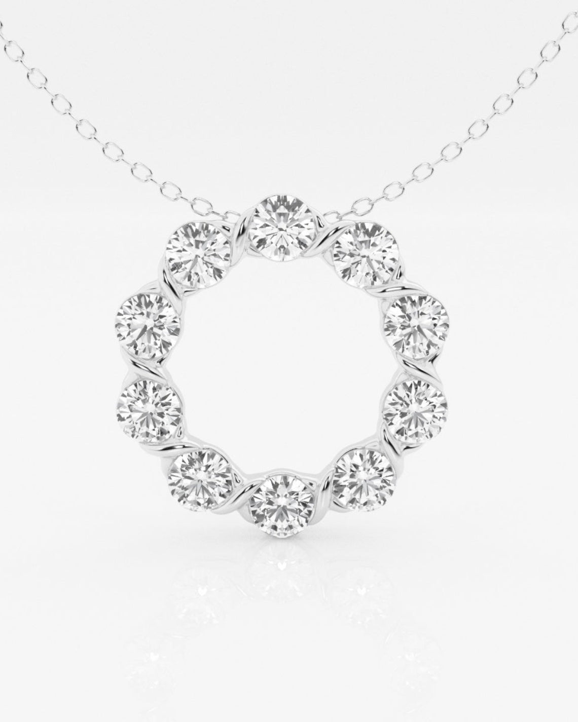 2.0 TCW Round Moissanite Diamond Circle Pendant Necklace - Camila Brown
