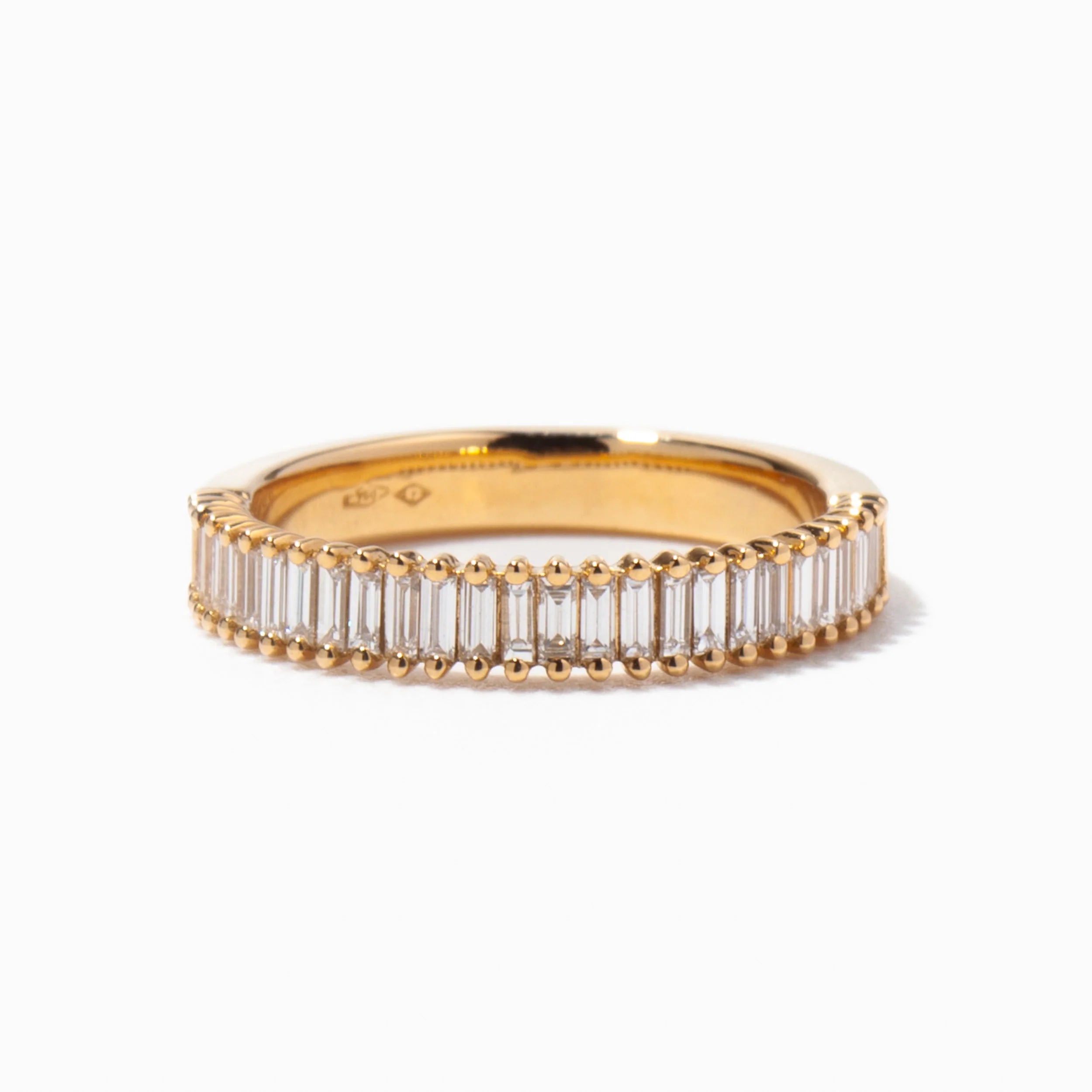 0.55 TCW Baguette CVD Diamond Half Eternity Wedding Band