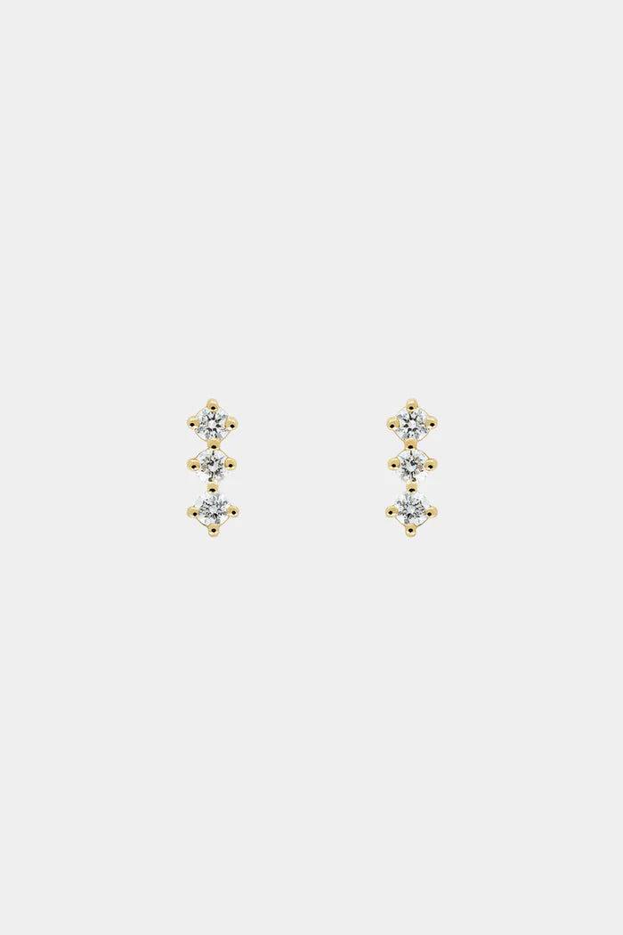 0.05 TCW Mini Round Cut Moissanite Diamond Bar Studs Earrings