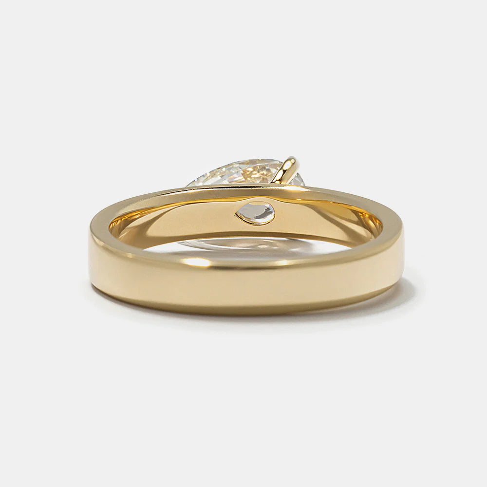 0.75 -2.50 CT Pear CVD Diamond Solitaire Engagement Ring