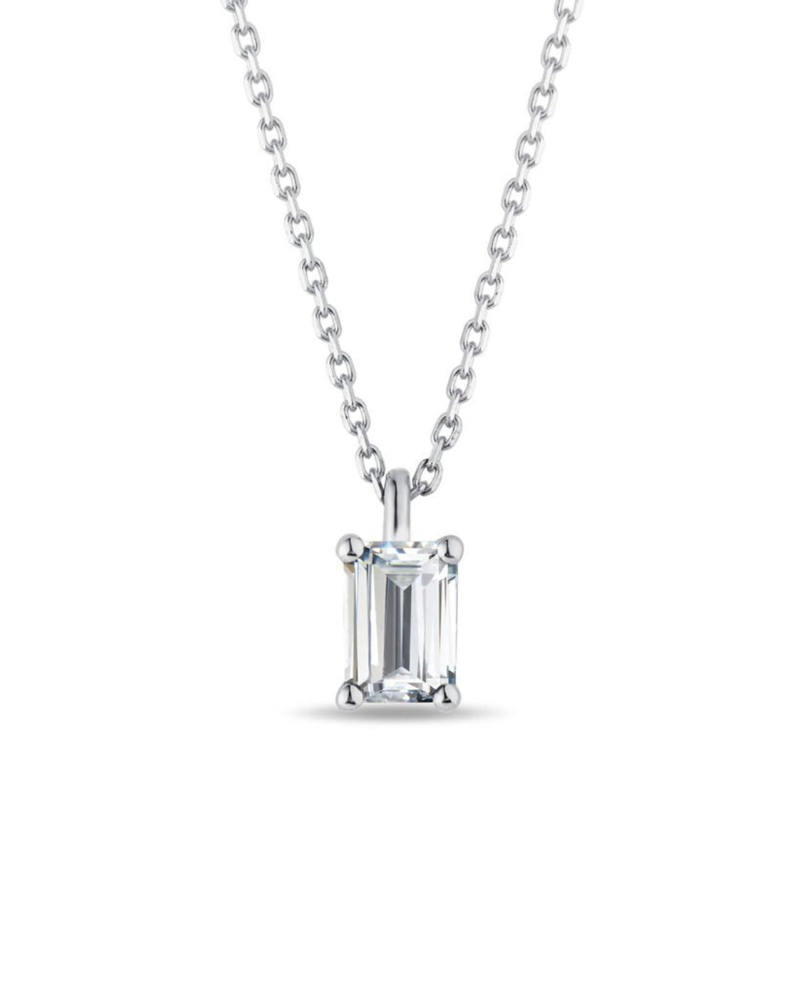 0.60 CT Emerald Moissanite Diamond Solitaire Pendent Necklace - Camila Brown