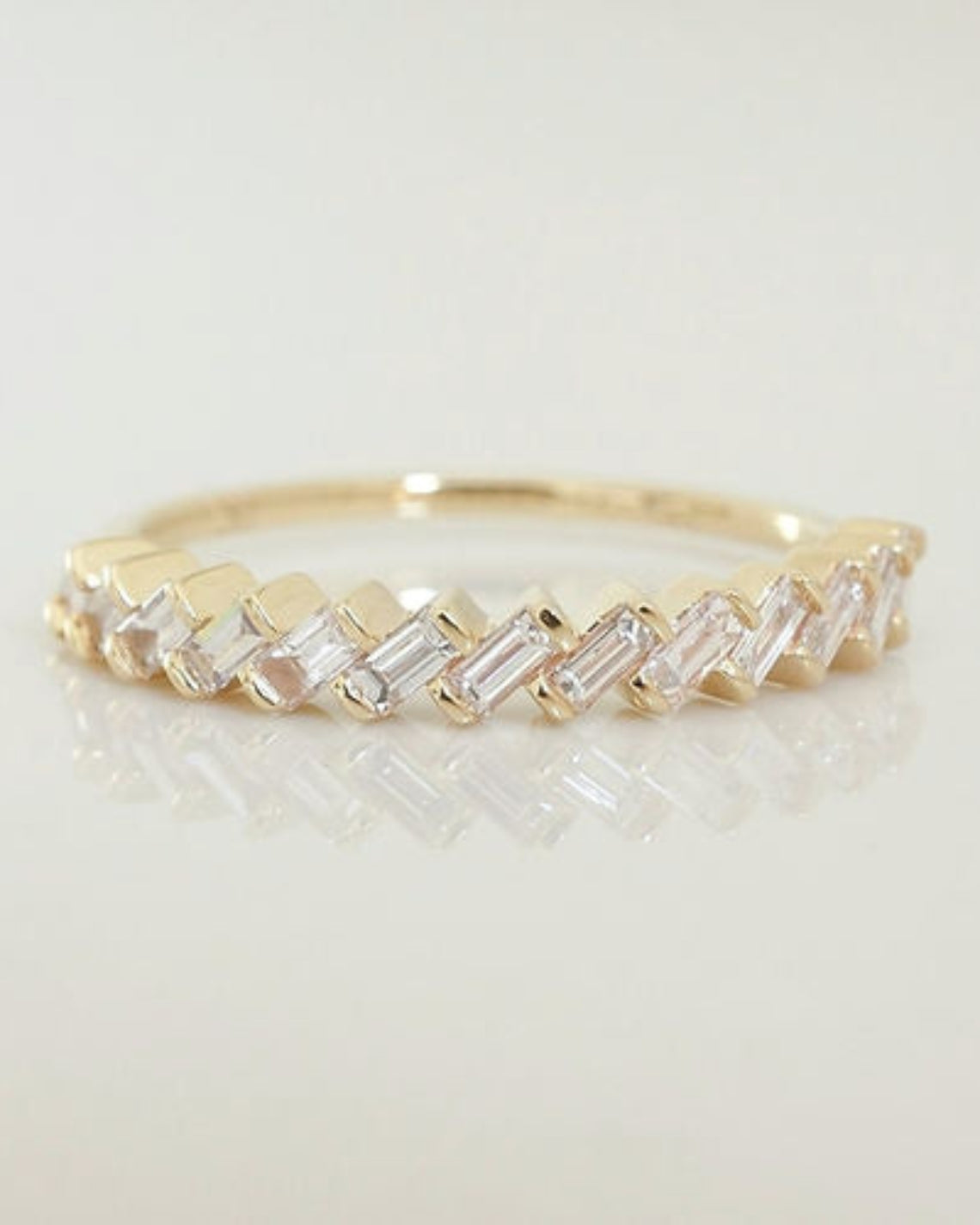 0.25 TCW Baguette CVD Diamond Half Eternity Wedding Band - Camila Brown