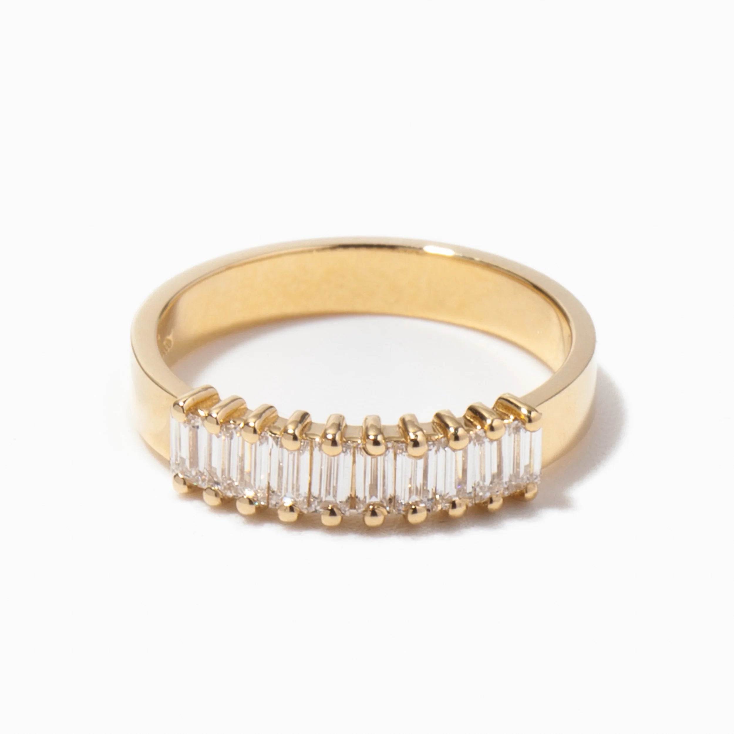 0.60 TCW Baguette CVD Diamond Half Eternity Wedding Band