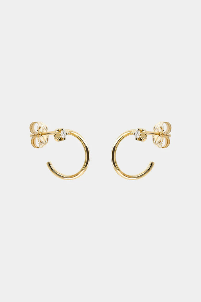 0.05 TCW Mini Round Cut Moissanite Diamond Hoops Earrings