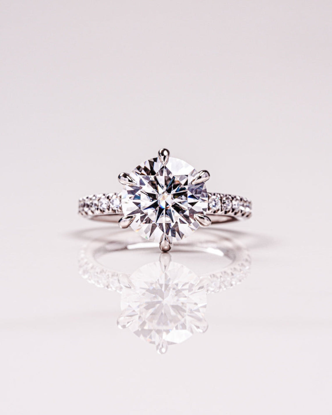 1.26 - 3.26 CT Round F/VS1 CVD Diamond Pave Setting Engagement Ring - Camila Brown