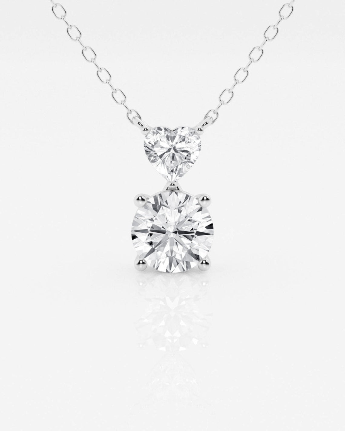 1.33 TCW Round & Heart Moissanite Diamond Two Stone Necklace - Camila Brown