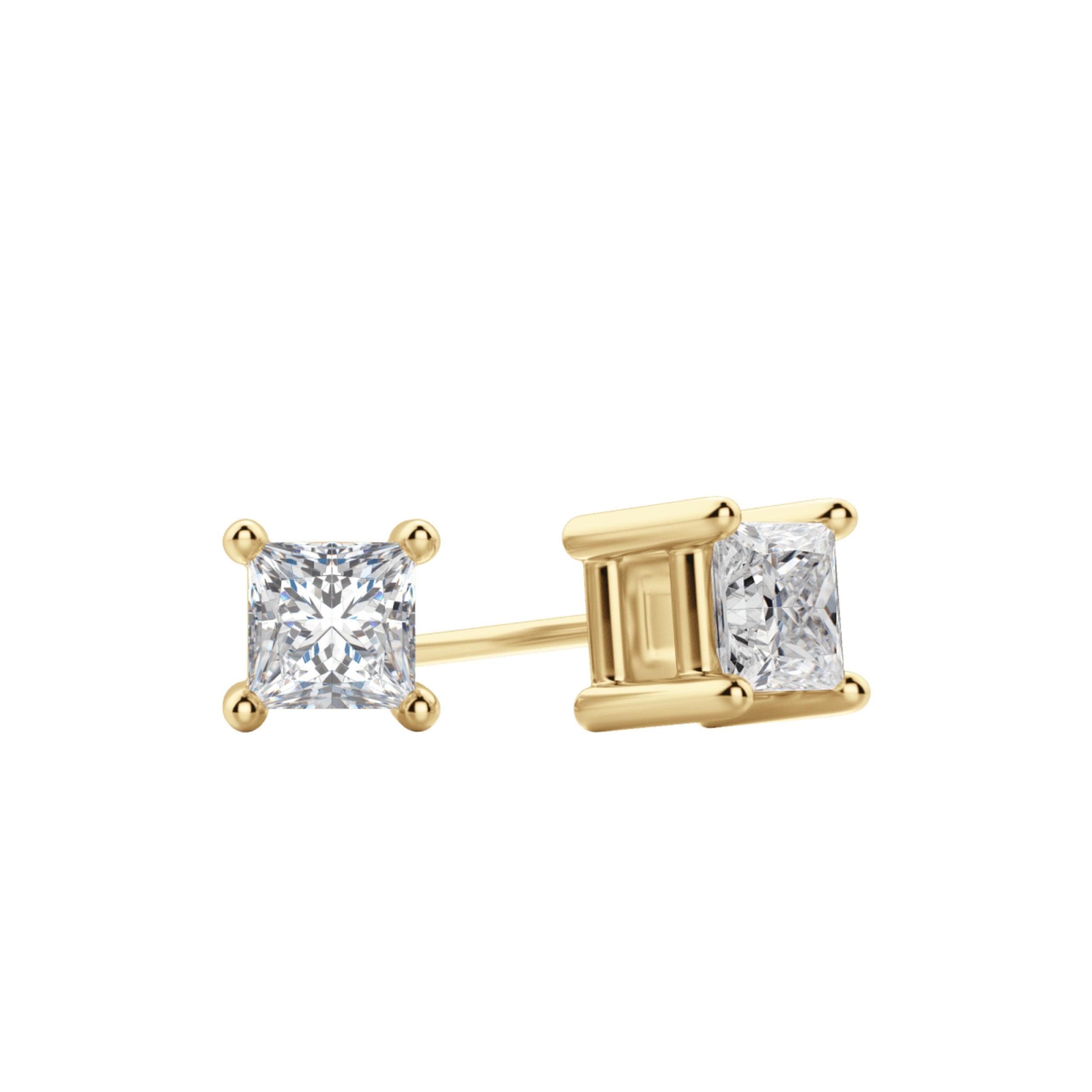 0.50 TCW-1.0 TCW Princess Cut Moissanite Solitaire Stud Earrings - Camila Brown