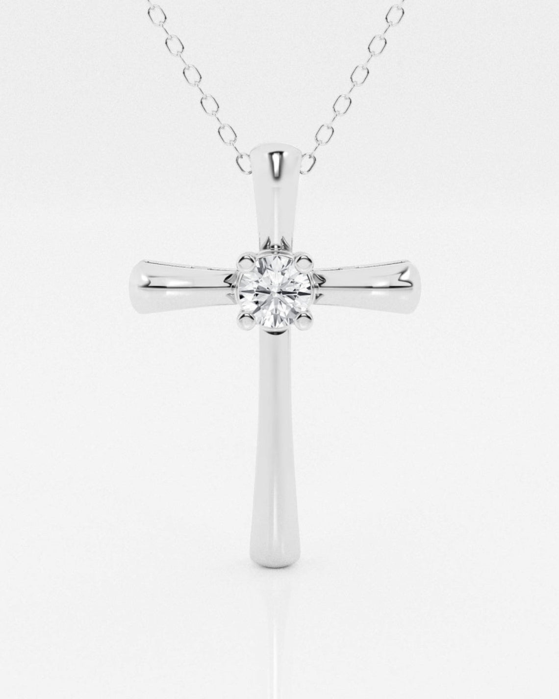 0.24 CT Round Moissanite Diamond Cross Necklace - Camila Brown