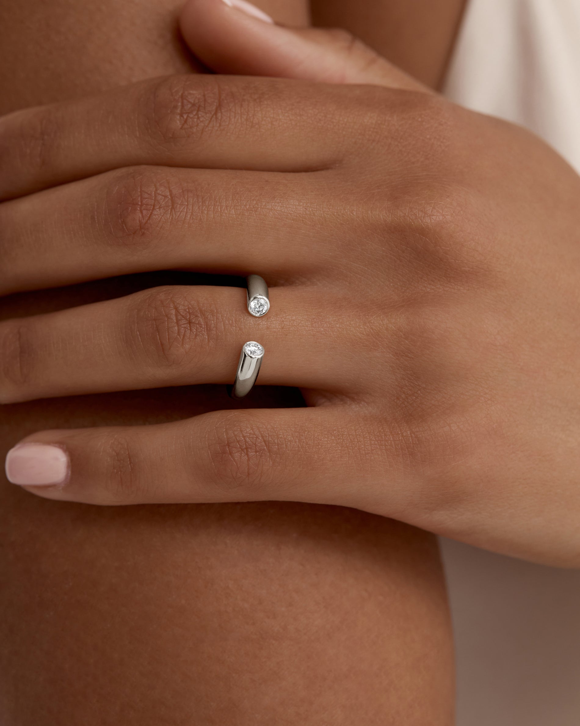 0.20 TCW Round EF- VVS Diamond Open Wedding Band