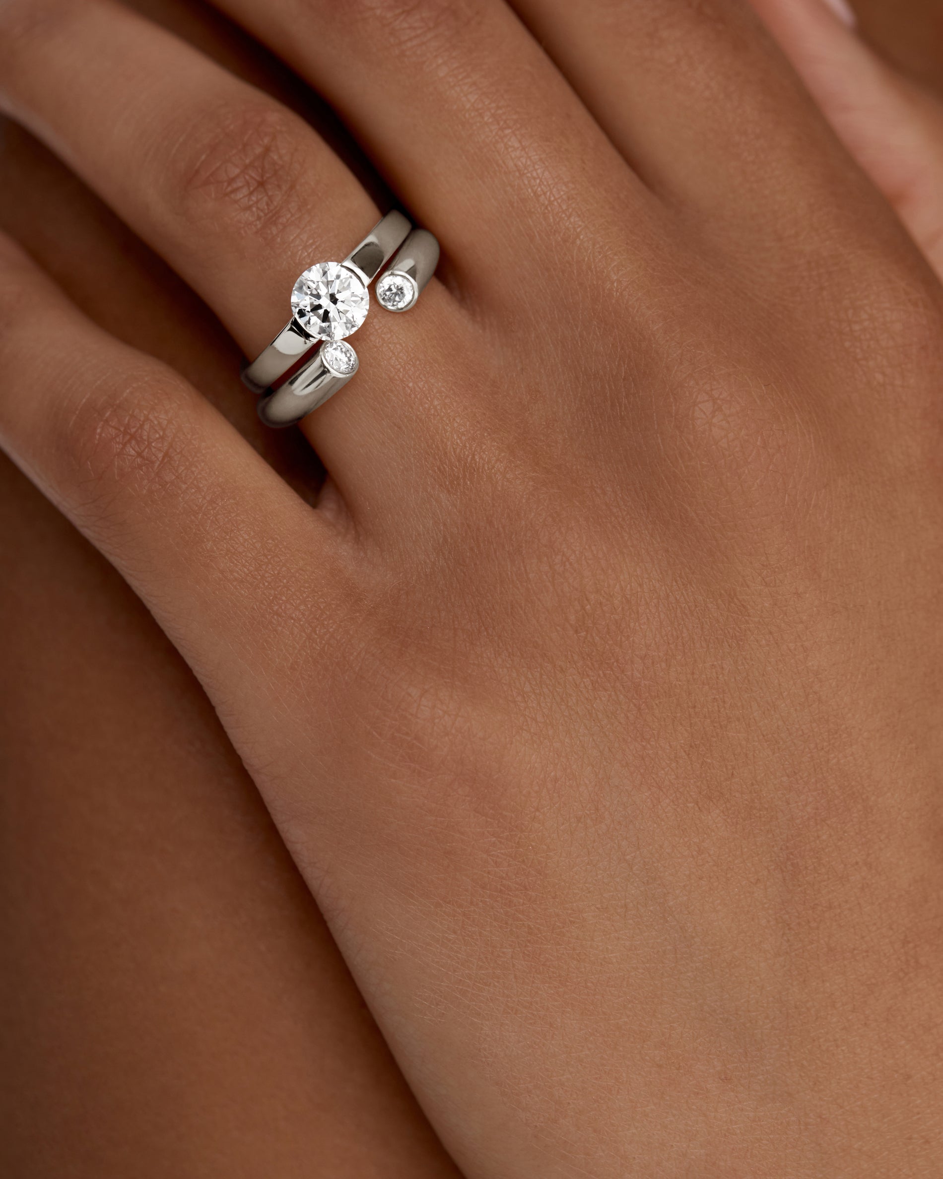 0.20 TCW Round EF- VVS Diamond Open Wedding Band