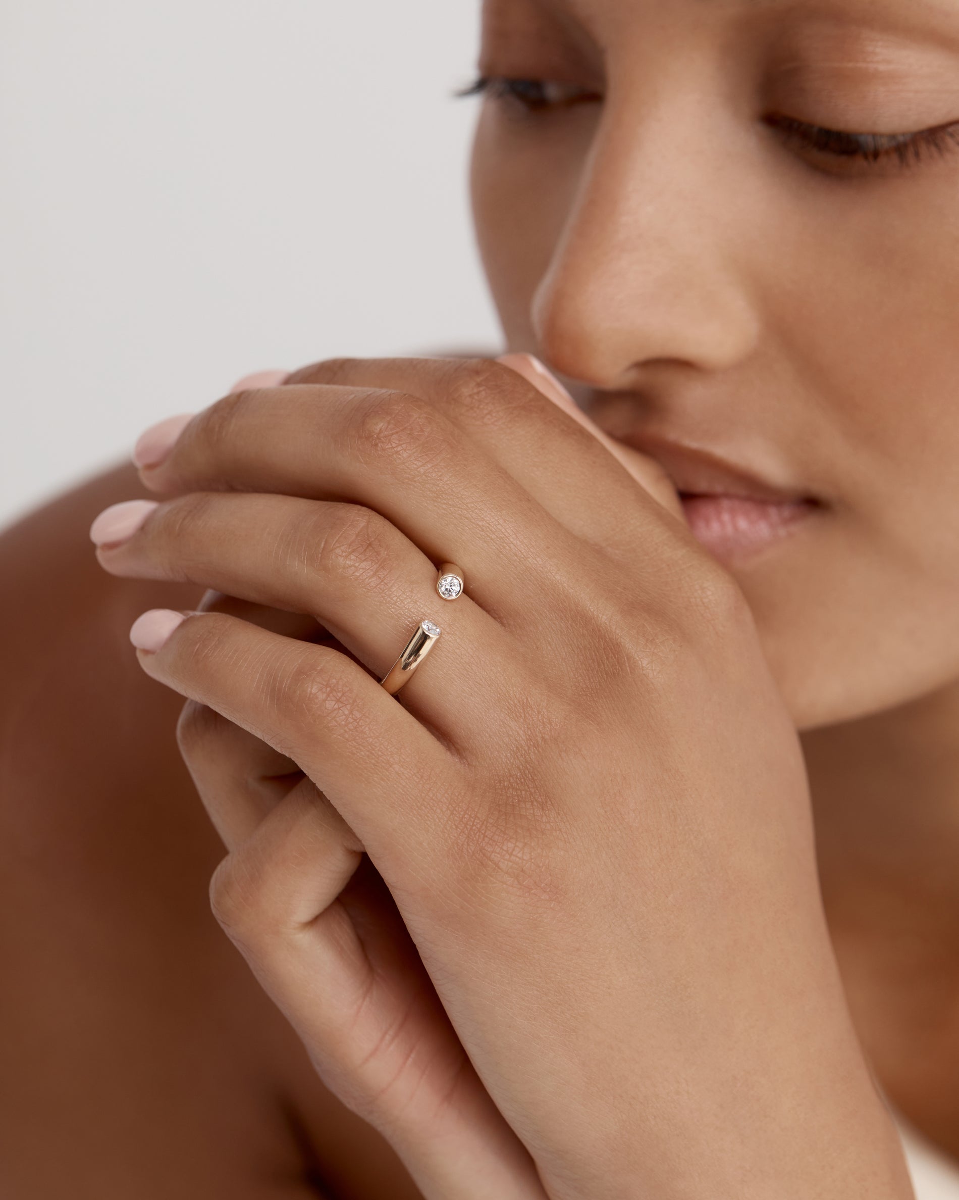 0.20 TCW Round EF- VVS Diamond Open Wedding Band