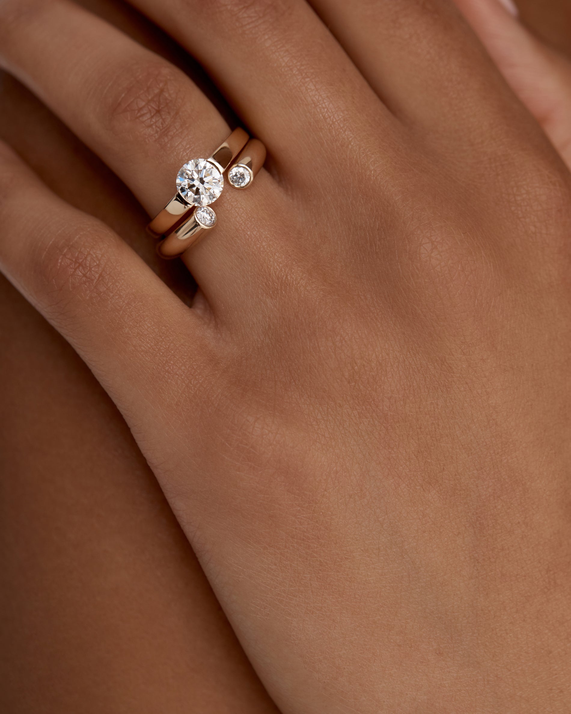 0.20 TCW Round EF- VVS Diamond Open Wedding Band