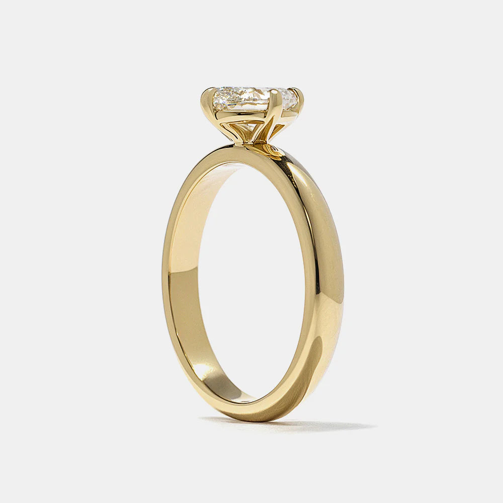 0.75 -2.50 CT Oval CVD Diamond Solitaire Engagement Ring