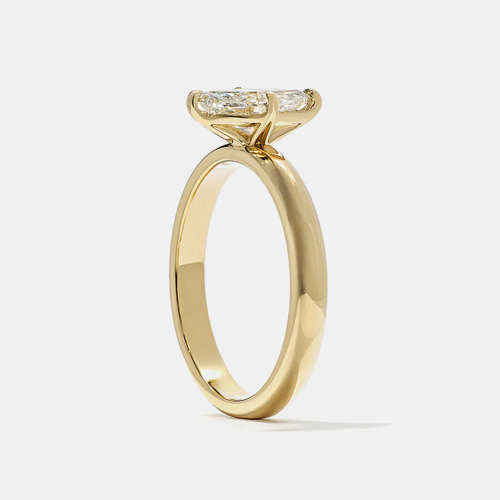 0.75 -2.50 CT Marquise CVD Diamond Solitaire Engagement Ring