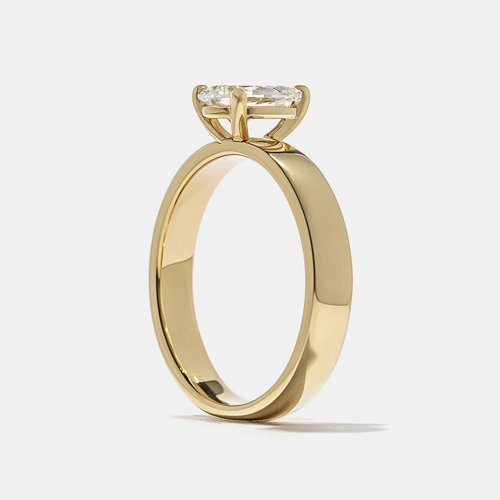 0.75 -2.50 CT Pear CVD Diamond Solitaire Engagement Ring