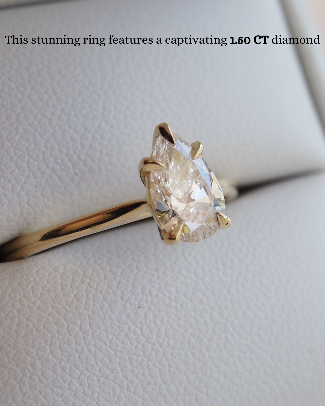 1.5 CT Pear G/VS1 CVD Diamond Solitaire Engagement Ring - Camila Brown