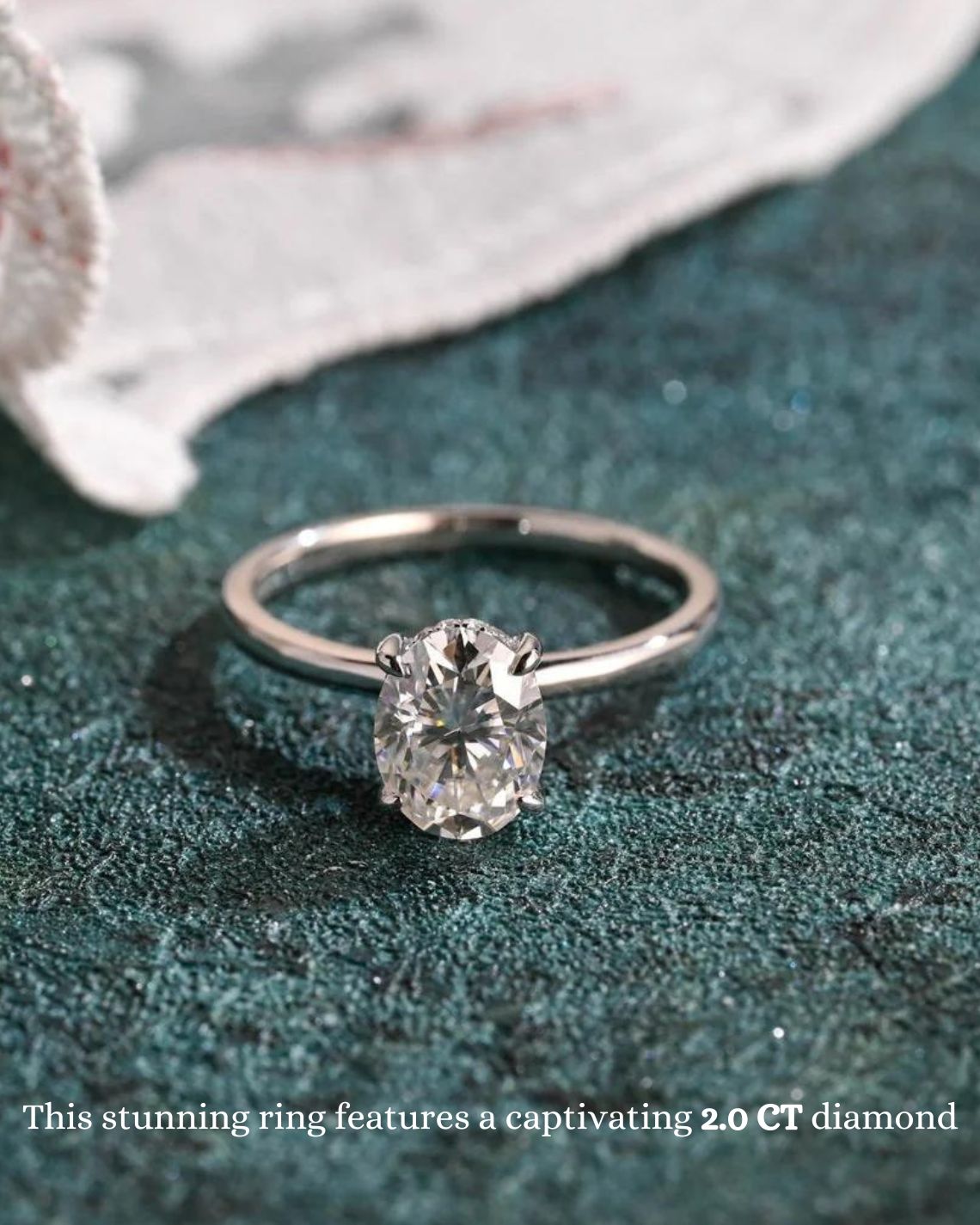 1.0-3.0 CT Oval Cut F/VS1 CVD Diamond Solitaire Engagement Ring - Camila Brown