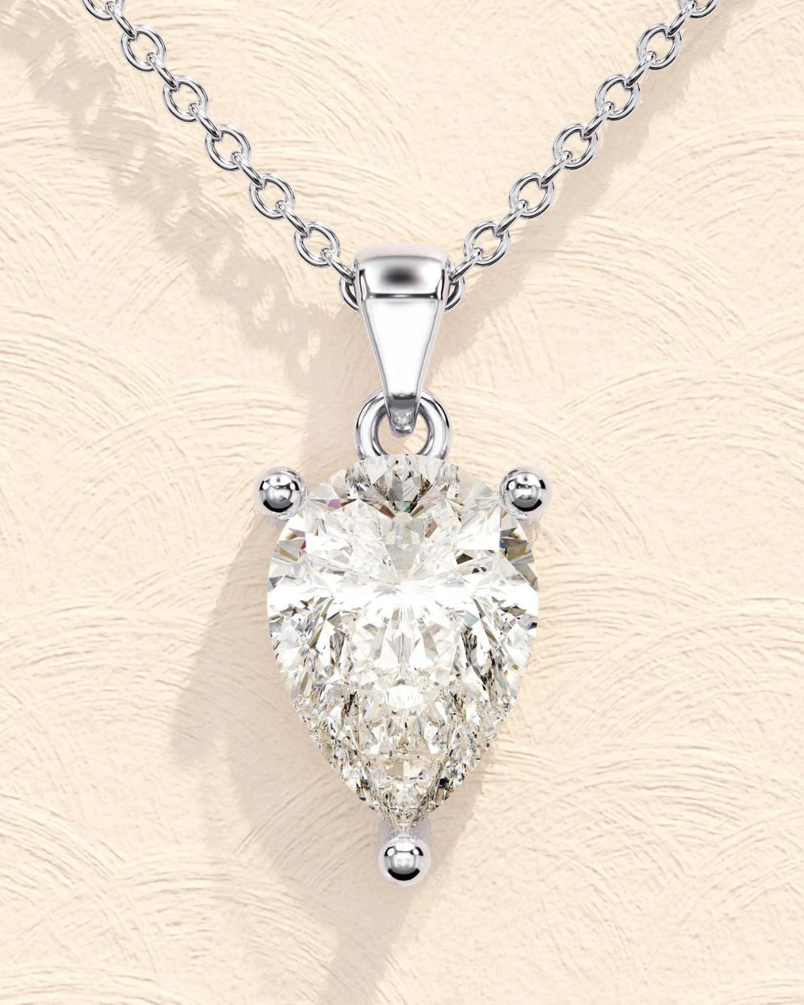 1.0 CT Pear Moissanite Diamond Solitaire Necklace - Camila Brown