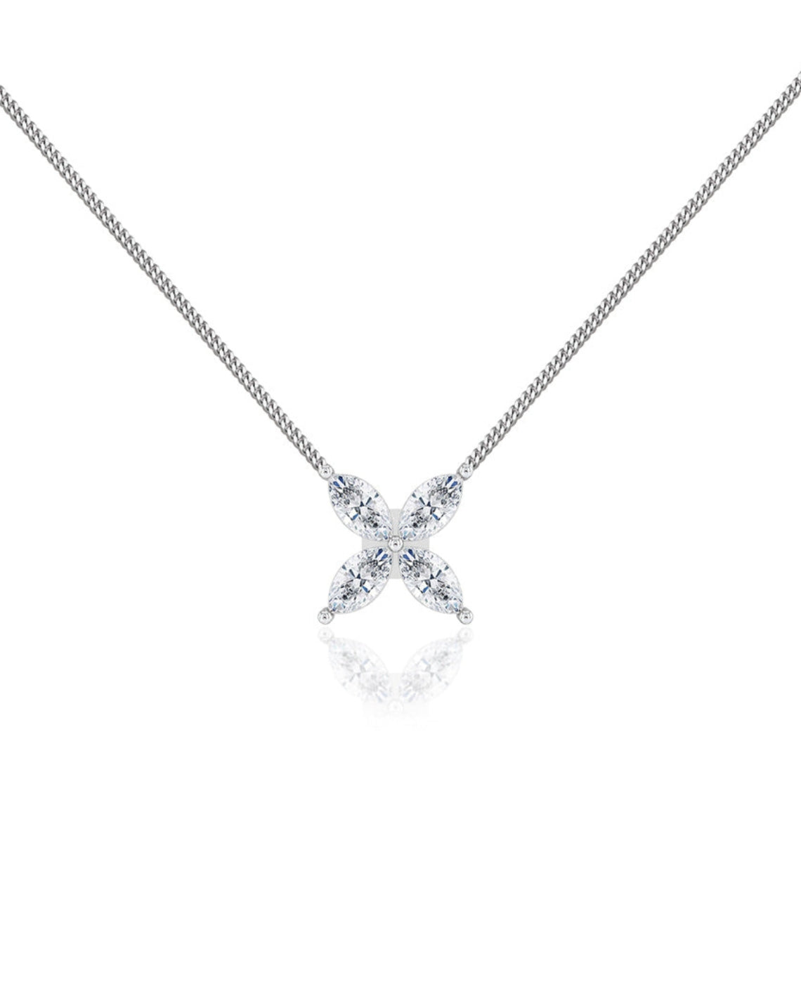 0.23 TCW Marquise Moissanite Diamond Flower Style Necklace - Camila Brown