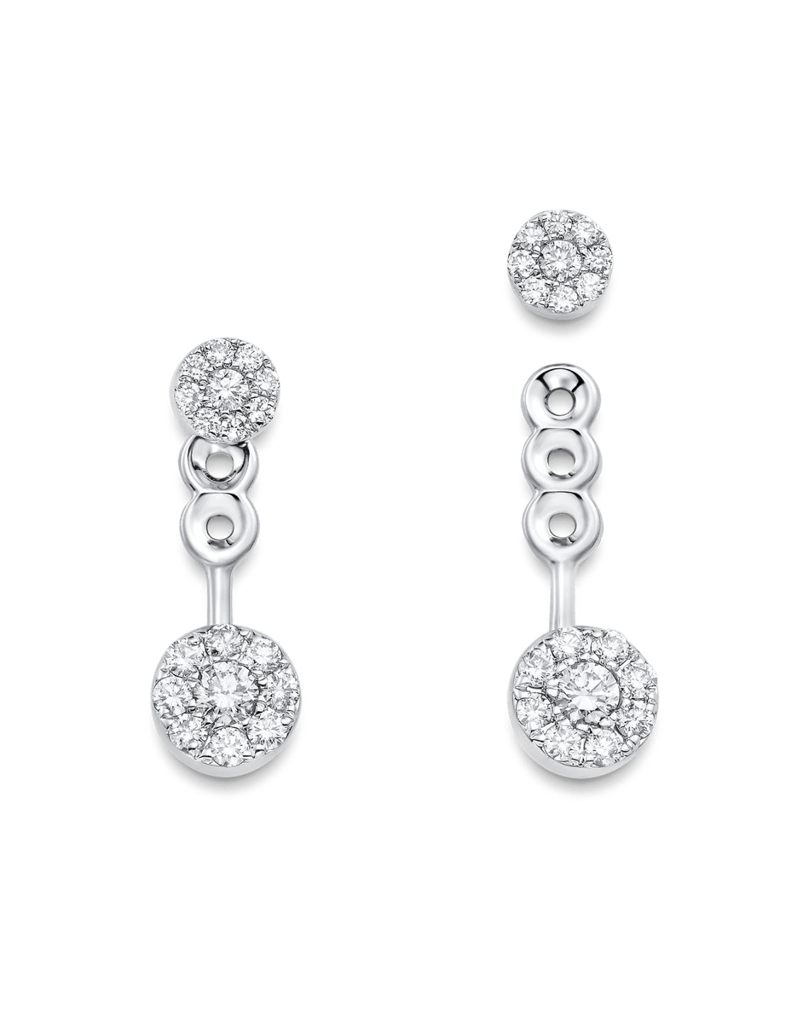 0.52 TCW Round Moissanite Diamond Ear Jacket Earrings - Camila Brown