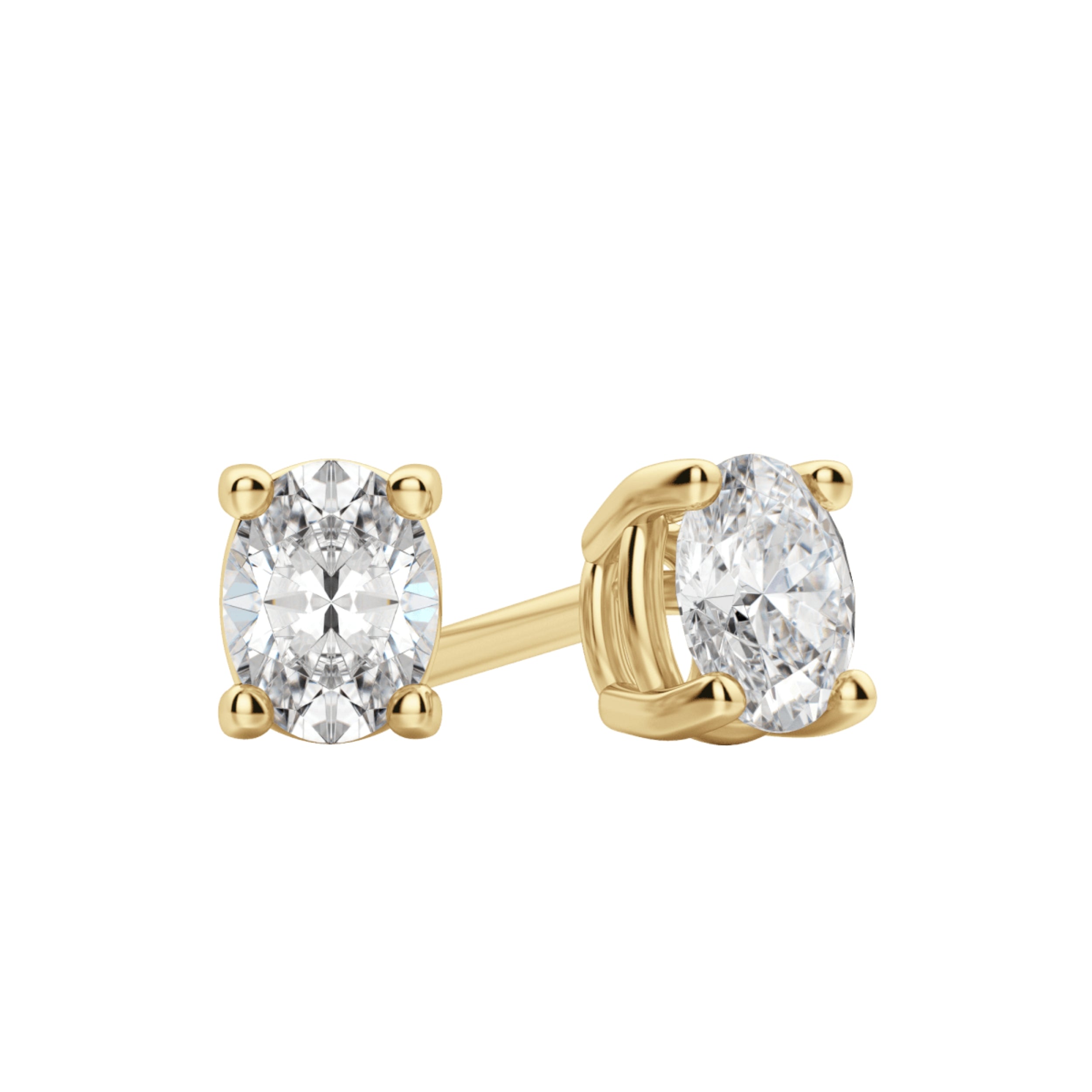 0.50 TCW-1.0 TCW Oval Cut Moissanite Solitaire Stud Earrings - Camila Brown