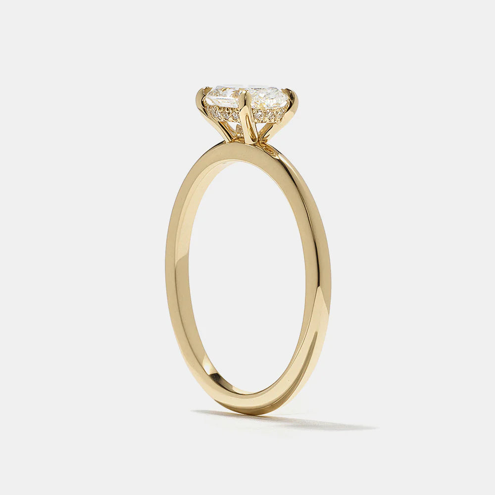 0.75 -2.50 CT Oval CVD Diamond Solitaire Engagement Ring