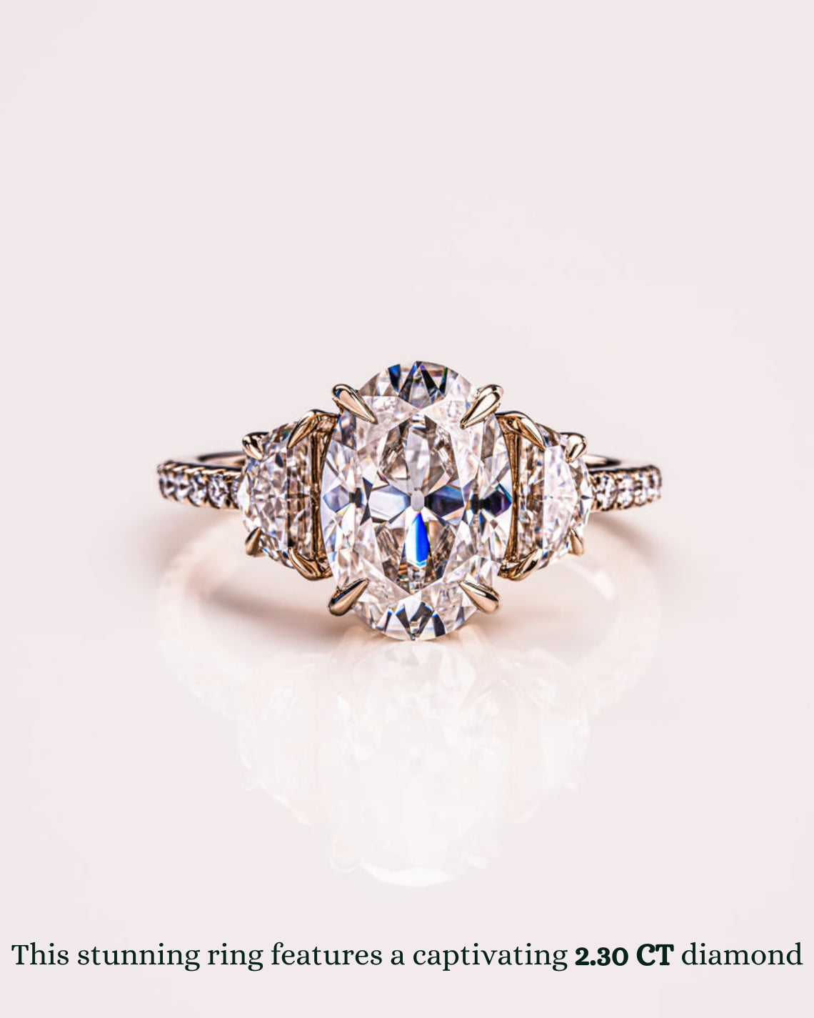 1.30 - 3.30 CT Oval F/VS2 CVD Diamond Three Stone Style Engagement Ring - Camila Brown