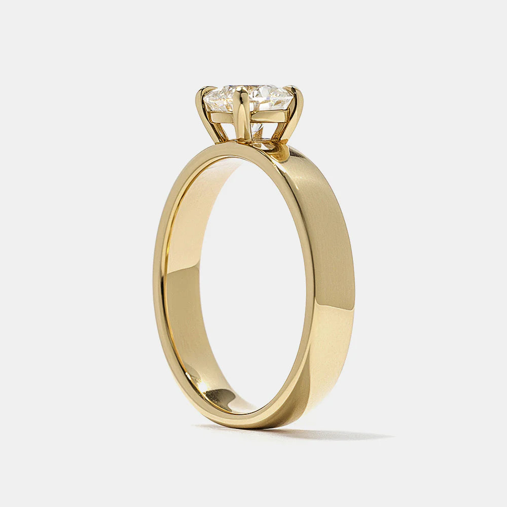 0.75 -2.50 CT Round CVD Diamond Solitaire Engagement Ring
