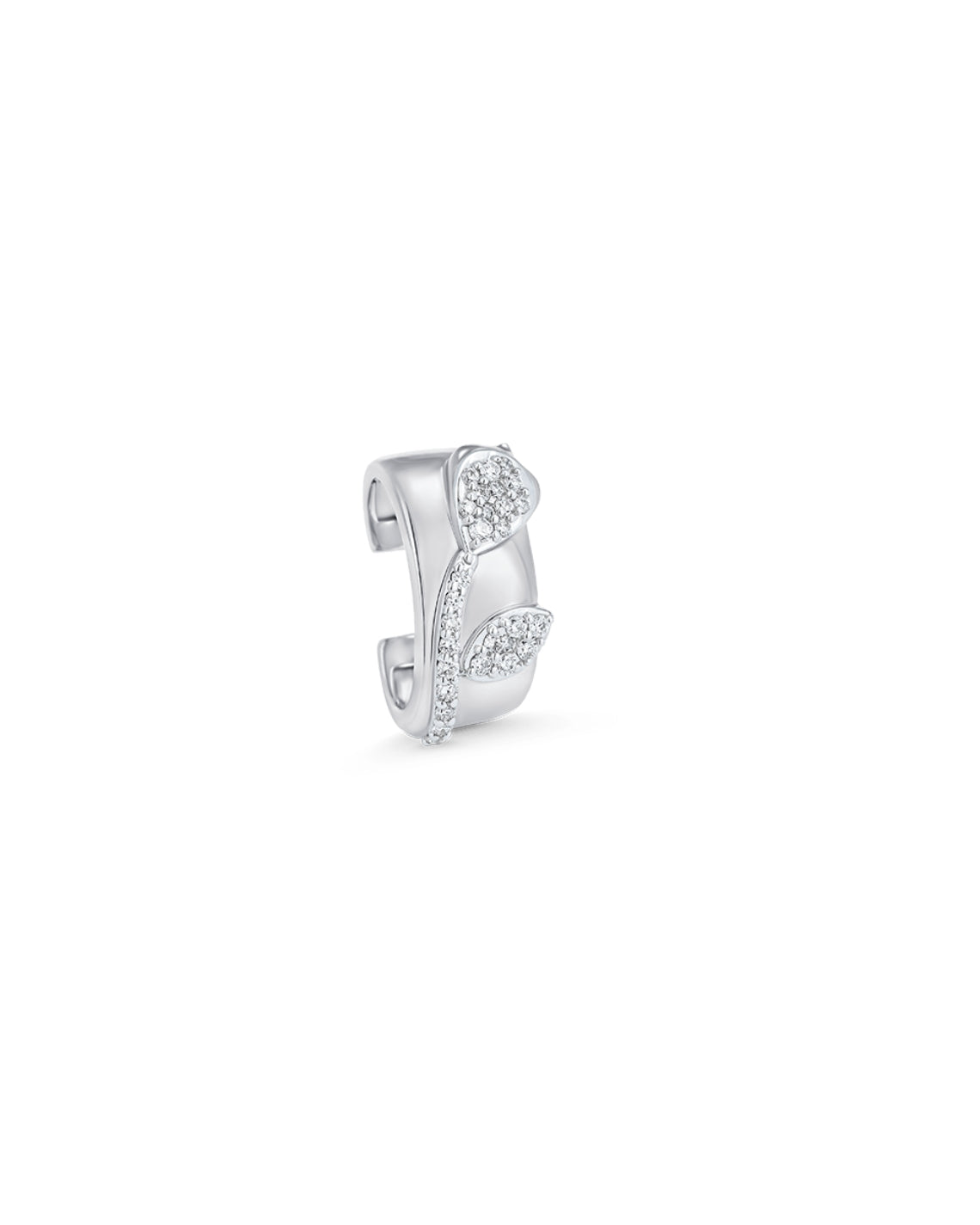 0.12 TCW Round Moissanite Diamond Thick Ear Cuff Earrings - Camila Brown