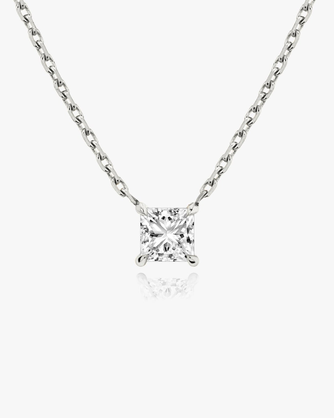 0.25 CT-1.0 CT Princess Solitaire F/VS Lab Grown Diamond Necklace - Camila Brown
